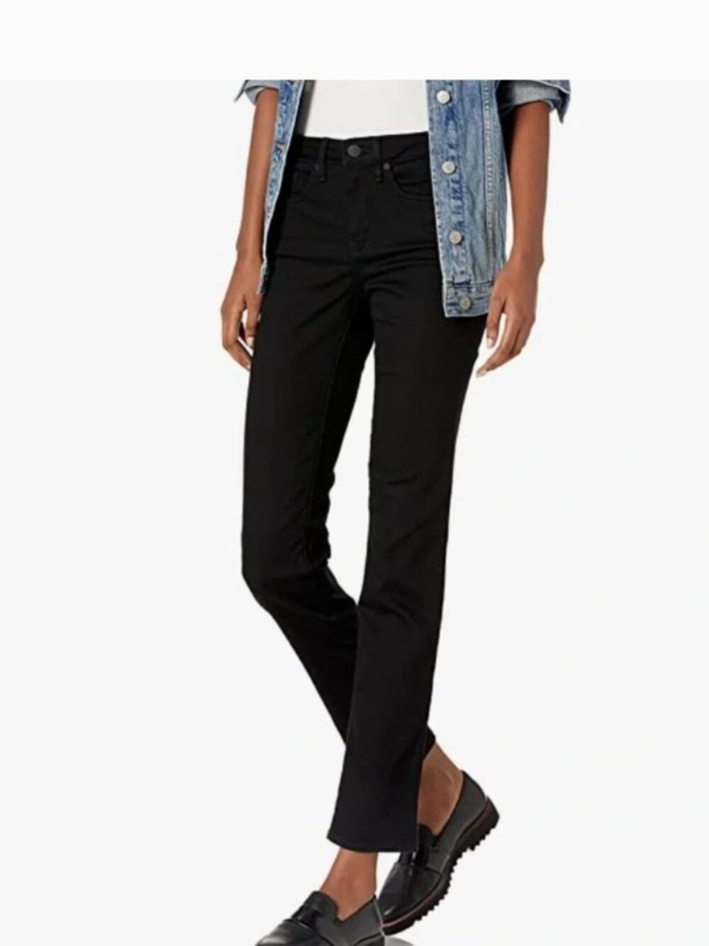 NYDJ Sheri Slim Black Tencel Sateen Soft Touch Pants Jeans Lift Tuck Size 16